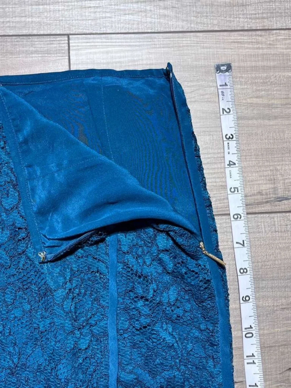 Tory Burch Womens Everett Lace Silk Lined Skirt Size  6 Winter Teal